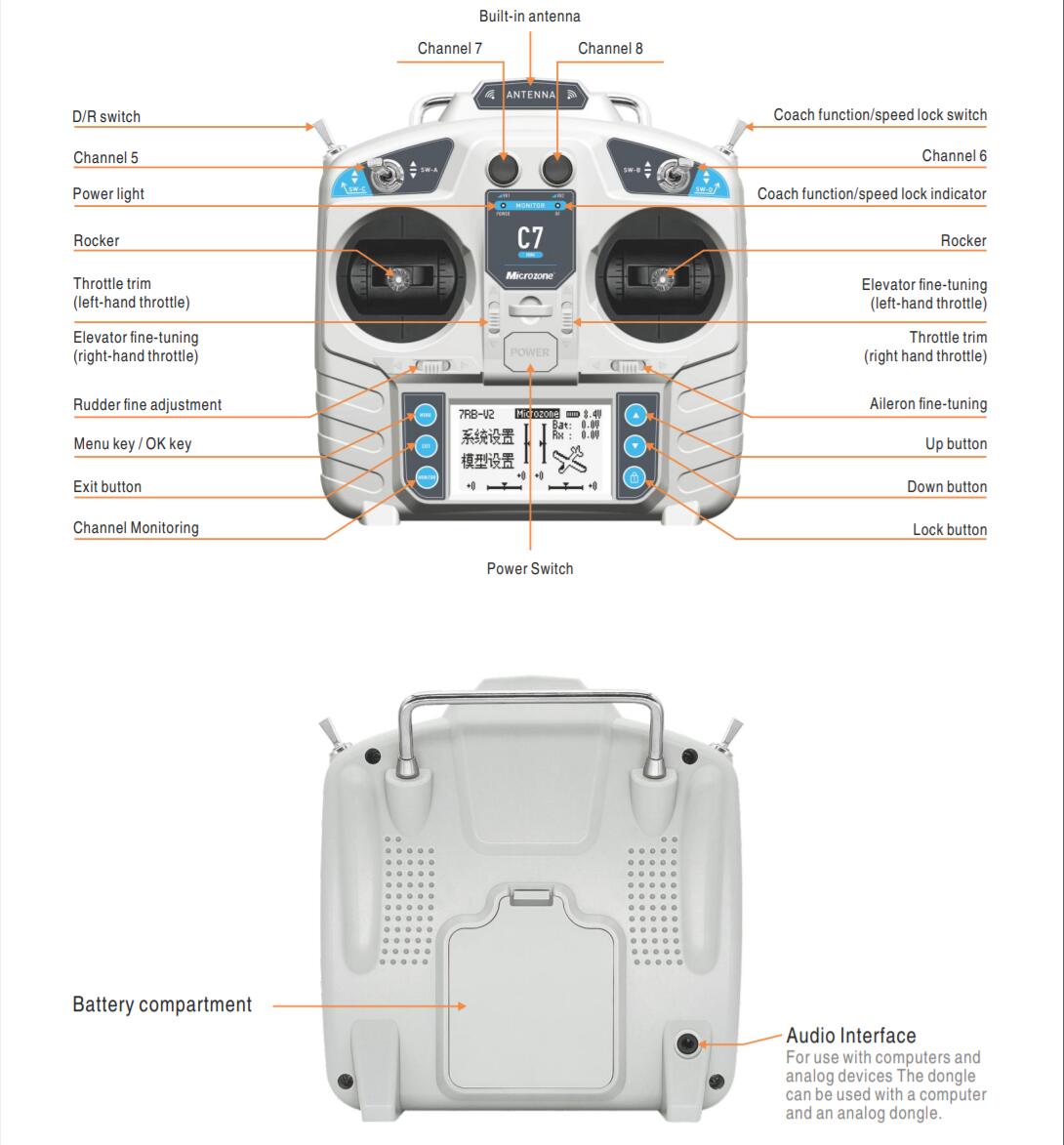 MicroZone MC7 Controller C7 MI - đánh giá và giá Drone Battery Adapter
